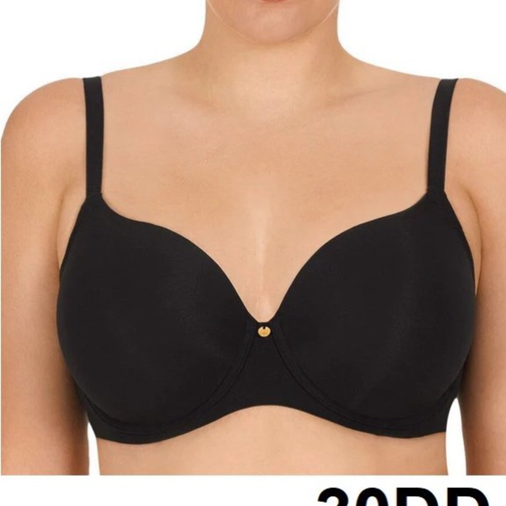 Natori Black Full Coverage Bra with Molded Cups